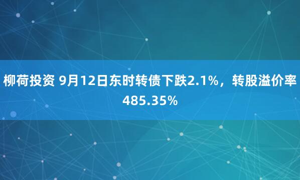 柳荷投资 9月12日东时转债下跌2.1%，转股溢价率485.35%