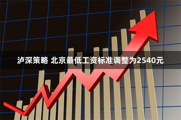 泸深策略 北京最低工资标准调整为2540元